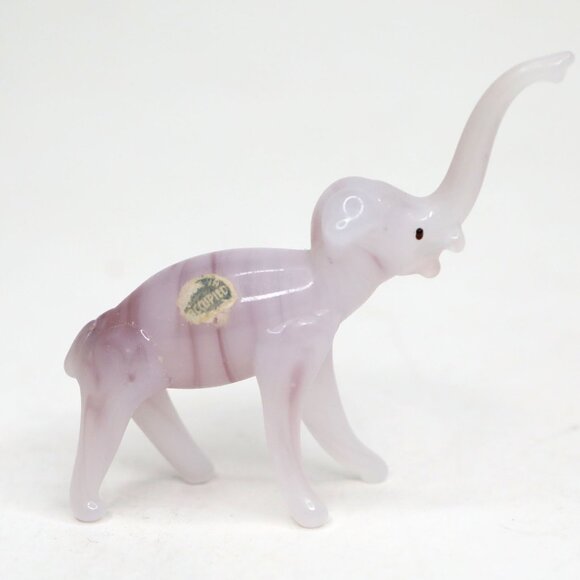 Vintage Mini Glass Animal Figurines Set Horse & Elephant Murano Style Pink Blue - Picture 5 of 15